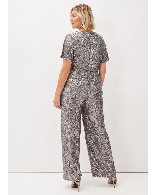 Phase Eight White Allesandra Sequin Jumpsuit