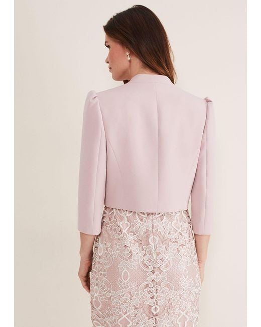 Phase Eight Pink Leanna Cropped Jacket