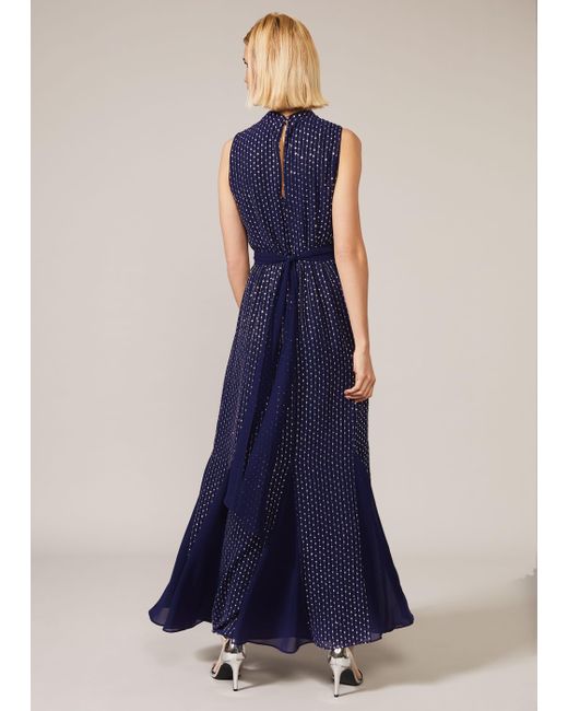 Phase Eight Blue Collection 8 Pippa Spot Print Blouson Maxi Dress