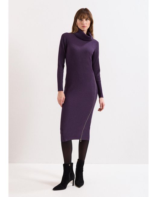 Phase Eight Purple Hartley Zip Dress
