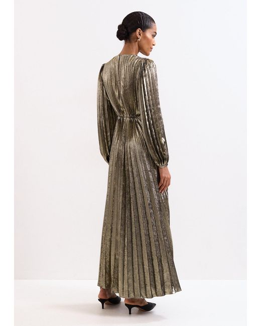 Phase Eight Brown Ellen Pleated Maxi Dress