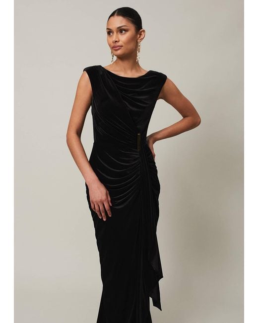 Phase Eight Black 's Donna Velvet Maxi Dress