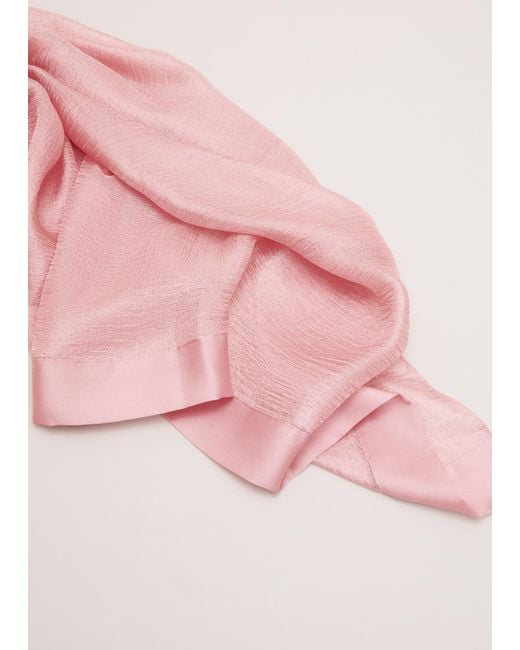 Phase Eight Pink Satin Trim Scarf