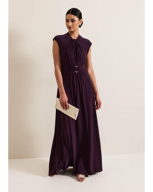 Phase Eight Purple Tolly Jersey Maxi Dress