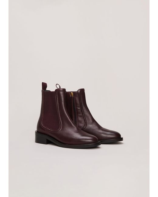 Phase Eight Brown Leather Ankle Boots