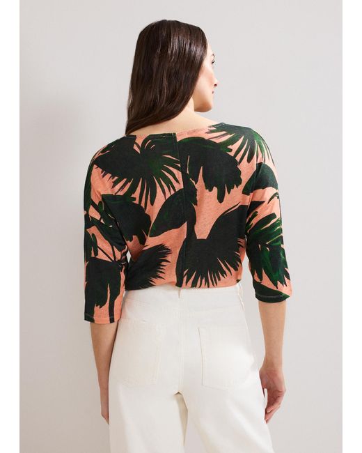 Phase Eight Black Flossie Printed Linen Top