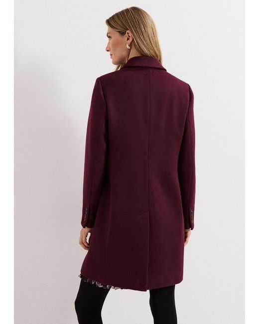 Phase Eight Red Lydia Wool Coat