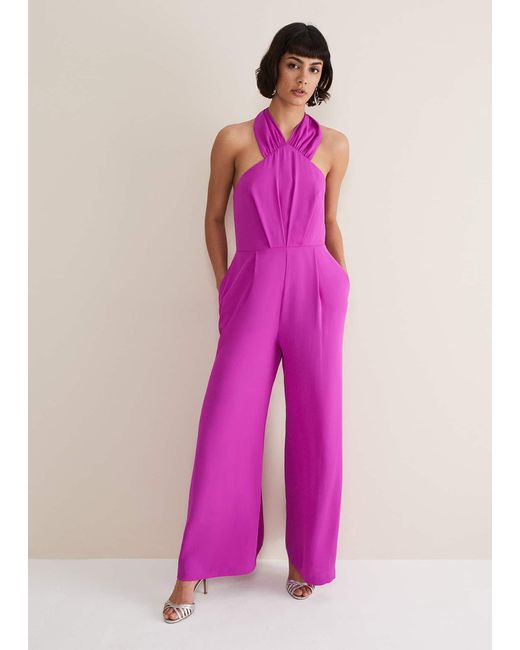Phase Eight Pink Simone Wide Leg Jumpsuit