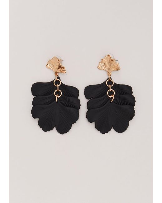 Phase Eight 's Black Statement Shell Drop Earrings