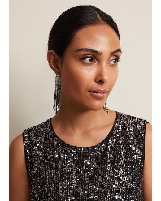 Phase Eight White 's Sparkly Drop Earrings