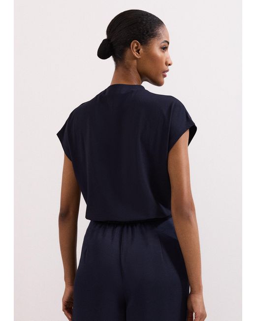 Phase Eight Blue Paige Ponte Top