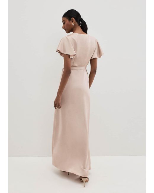 Phase Eight Natural Arabella Satin Maxi Dress