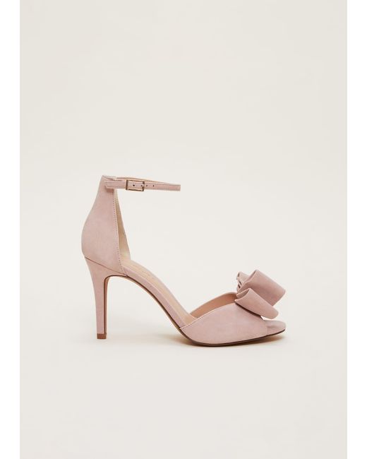 Phase Eight Natural Suede Bow Front Heels
