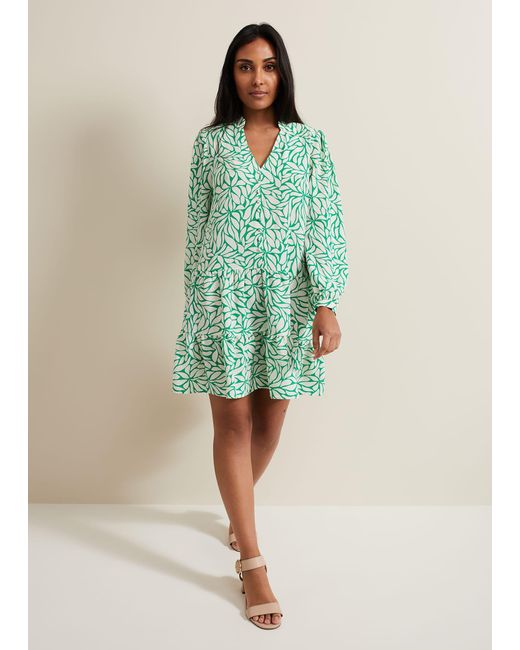 Phase Eight Green 's Petite Penele Swing Dress