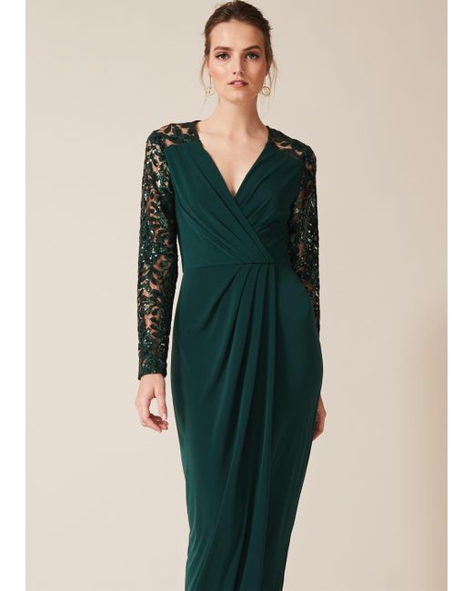 phase eight green sequin dress