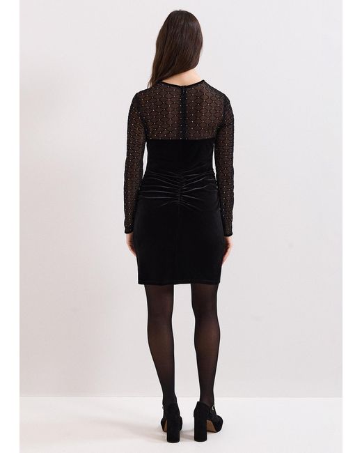 Phase Eight Black Amberose Velvet Mini Dress