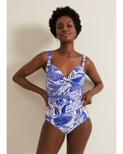 Phase Eight Blue Shell Swirl Tankini Bottom