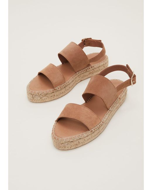 Phase Eight Natural Suede Chunky Sandals