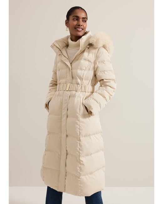 Phase Eight Natural 's Dixie Long Fur Hood Puffer