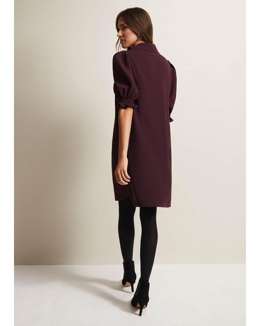 Phase Eight Brown Candice Burgundy Zip Mini Dress