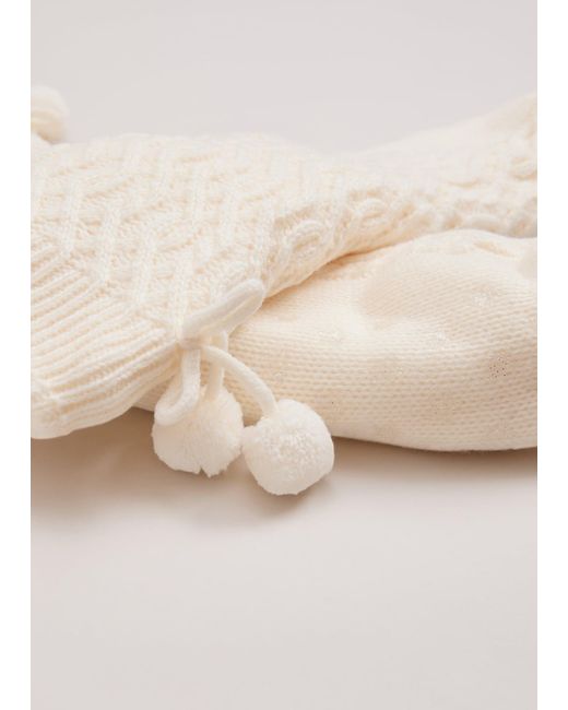 Phase Eight Natural Cable Knit Slipper Socks