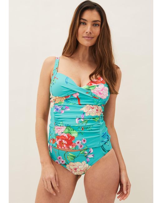 Phase Eight Blue Gabrielle Floral Tankini Brief