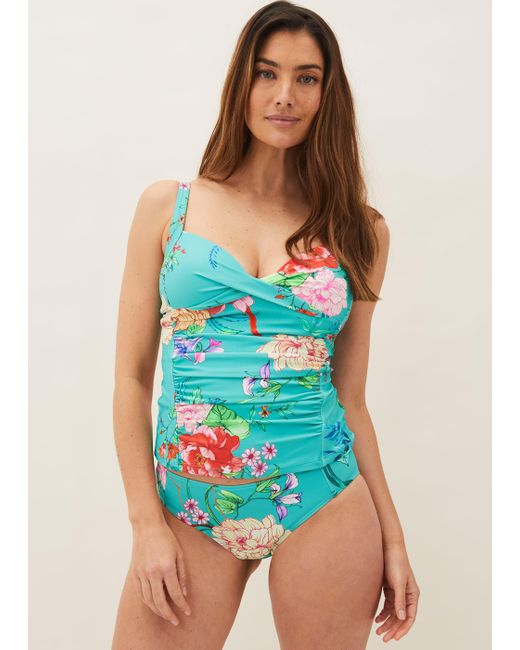 Phase Eight Blue Gabrielle Floral Tankini Brief