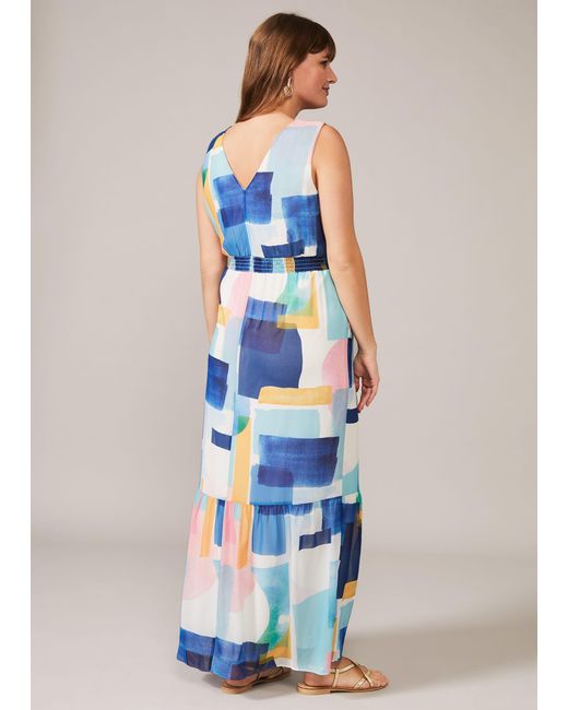 Phase Eight Blue Eliza Abstract Print Maxi Dress