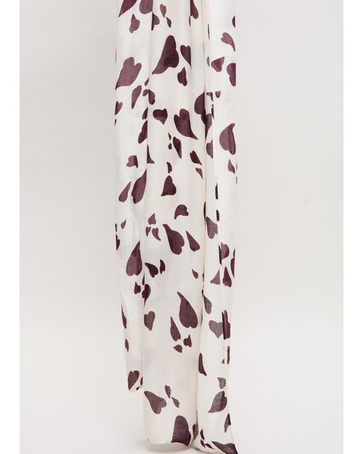 Phase Eight White Heart Print Scarf