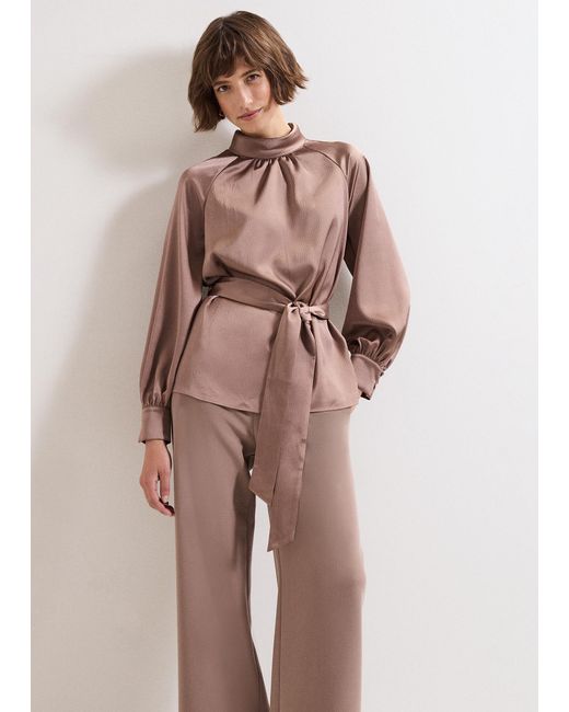 Phase Eight Natural Celene Satin Blouse