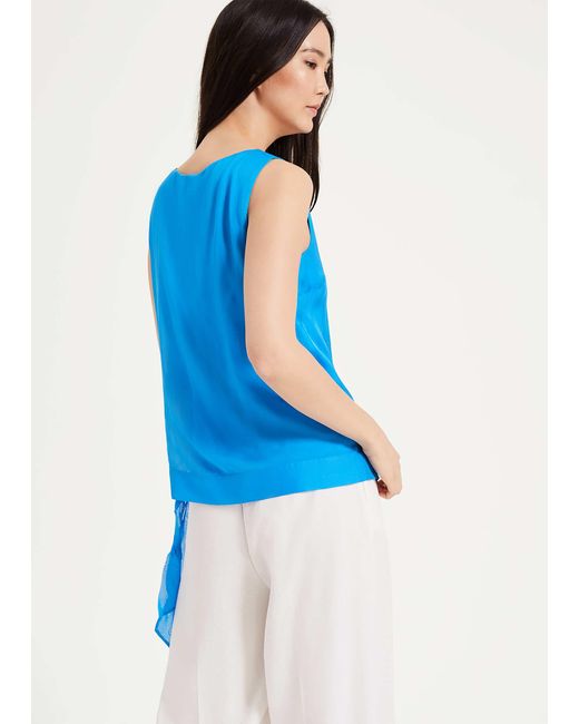 Phase Eight Blue Eilian Silk Blouse