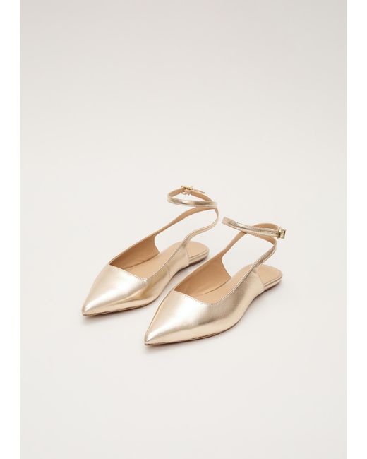 Phase Eight Natural Ankle Strap Flat Shoes