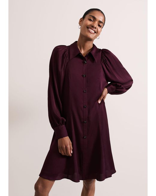 Phase Eight Purple 's Montee Burgundy Tapework Maxi Dress