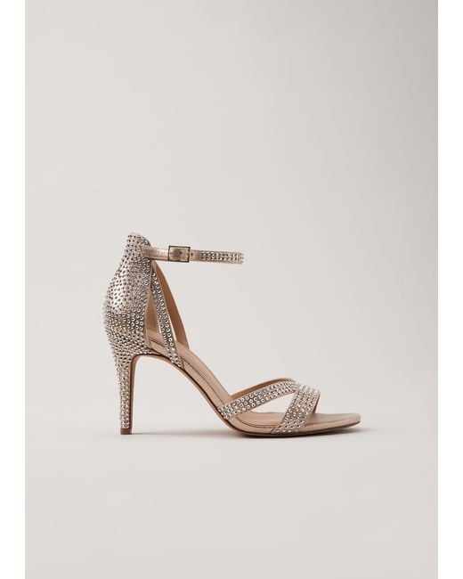 Phase Eight Natural 's Silver Sparkly Open Toe Heels