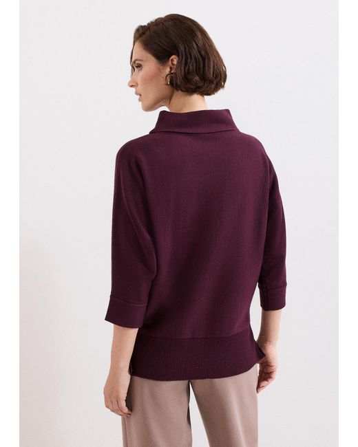 Phase Eight Purple Salima Funnel Neck Knit