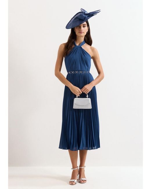 Phase Eight Blue Sathia Midi Dress