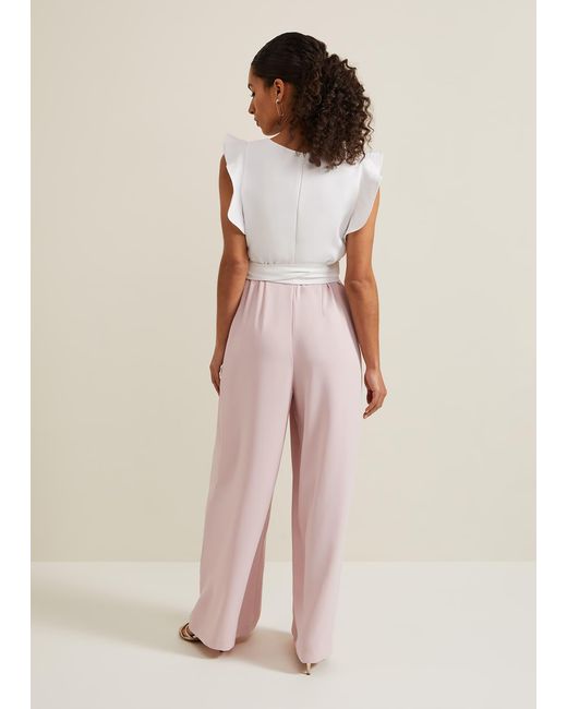 Phase Eight Pink Petite Ayla Ruffle Jumpsuit
