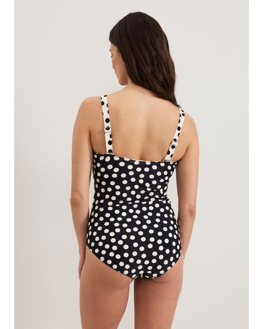 Phase Eight Black Polka Dot Print Swimsuit