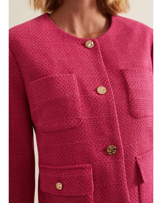 Phase Eight 's Ripley Pink Boucle Jacket
