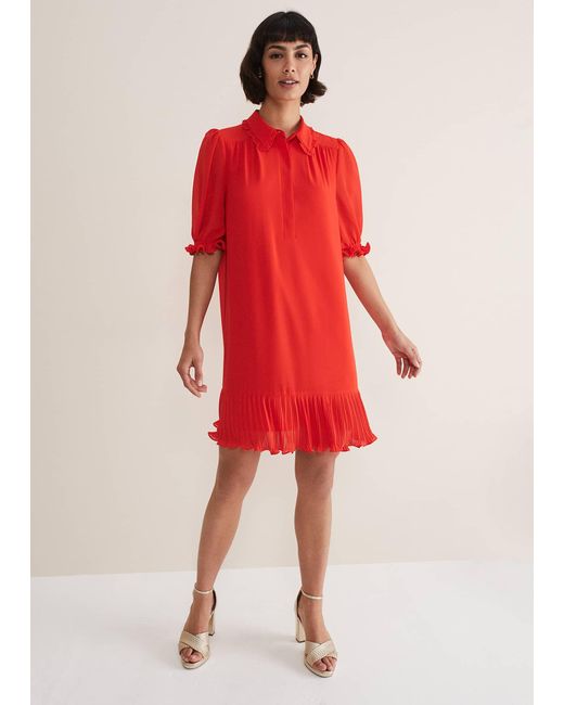 Phase Eight Red 's April Chiffon Mini Dress