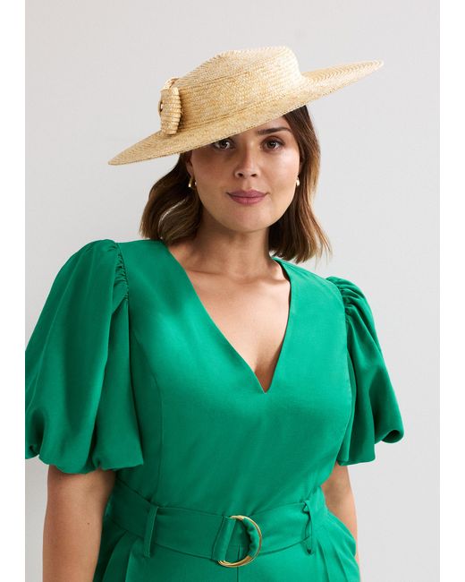 Phase Eight Green Straw Boater
