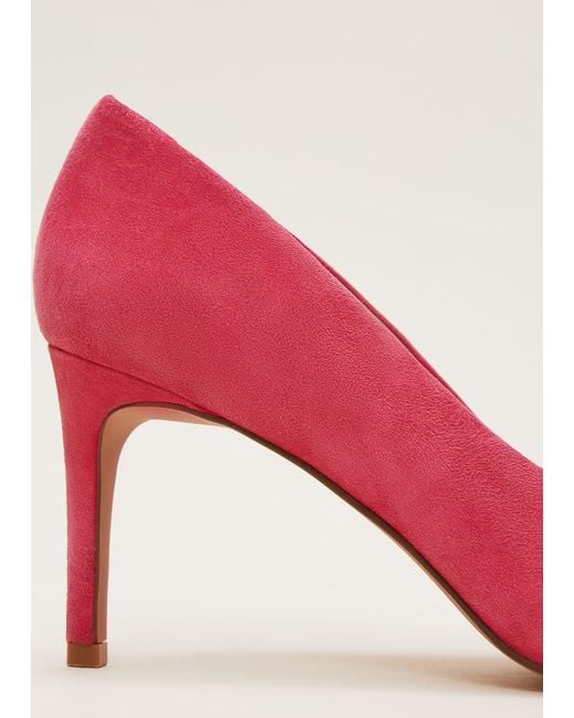 Phase Eight Pink 's Suede Bow Front Court Shoes