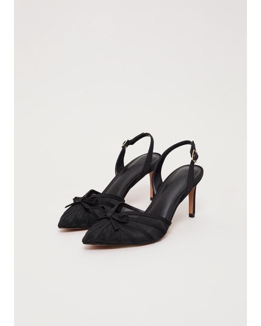 Phase Eight White Grosgrain Slingback Heeled Shoe