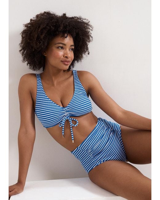 Phase Eight Blue Colbalt Stripe Bikini Top