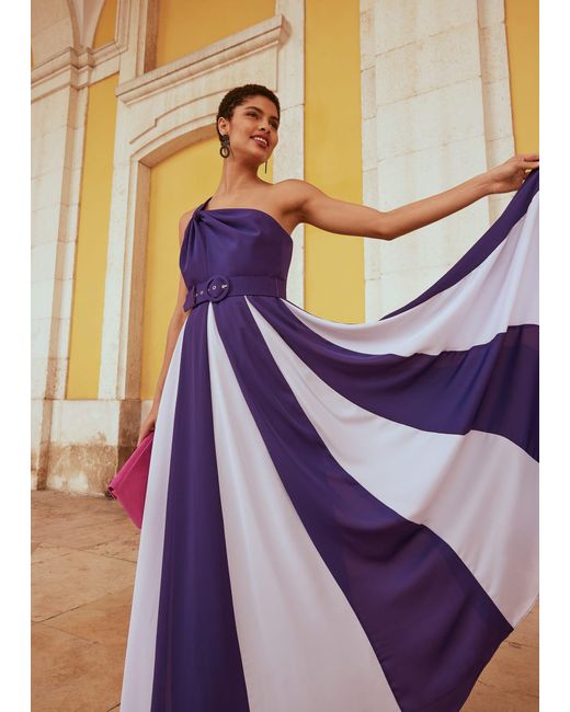 Phase Eight Purple Rosalee One Shoulder Maxi