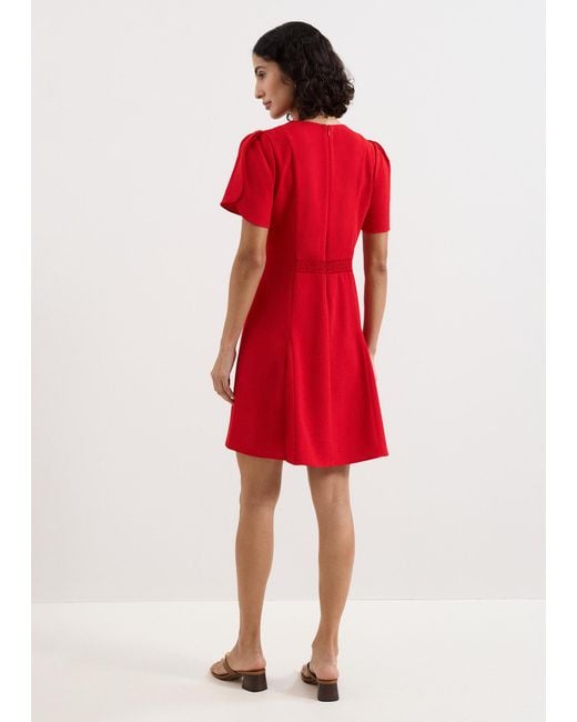 Phase Eight Red Elia Swing Mini Dress