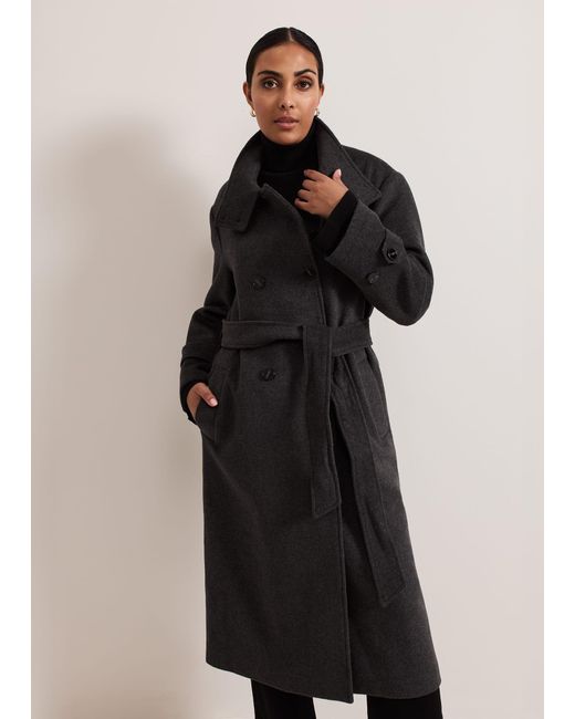 Funnel neck grey coat hot sale