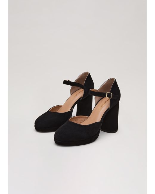 Phase Eight Black Suede Closed Toe Platform