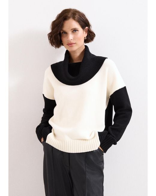 Phase Eight Black Dara Chunky Colour Block Jumper