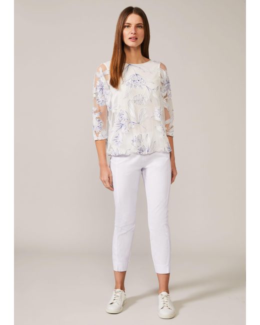 Phase Eight White Louise Crop Trouser